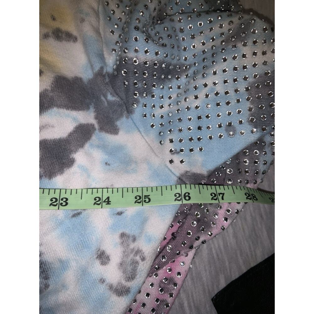 Frankie B. Los Angeles Hooded Jacket Multi Color Rhinestones size Medium - Picture 7 of 8